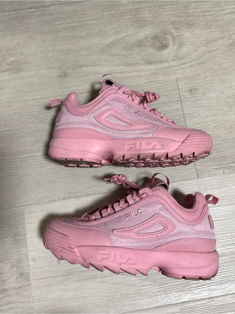 Pink Fila Disruptor sneakers